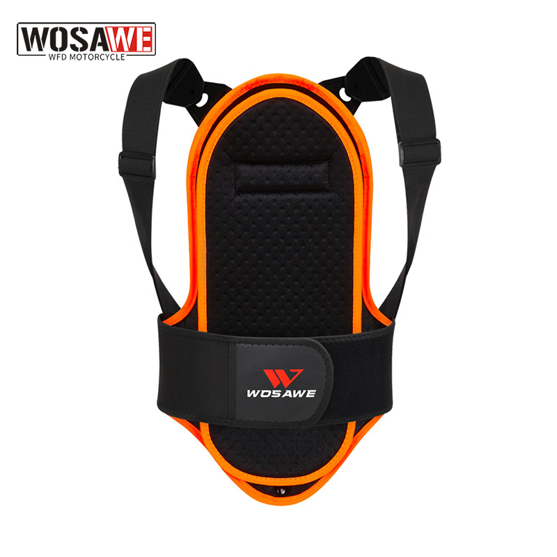 沃薩維（WOSAWE）兒童摩托車(chē)護甲衣防摔護背防摔服滑雪平衡車(chē)騎行越野裝備 黑色護甲衣【防摔_護胸_護背】 M
