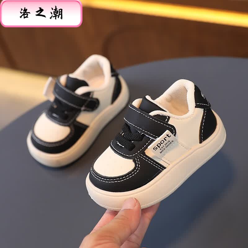 洛之潮宝宝鞋子春秋款2024年新款婴儿鞋1到2岁0到6到12个月小月龄学步鞋 黑色 内长11.5cm