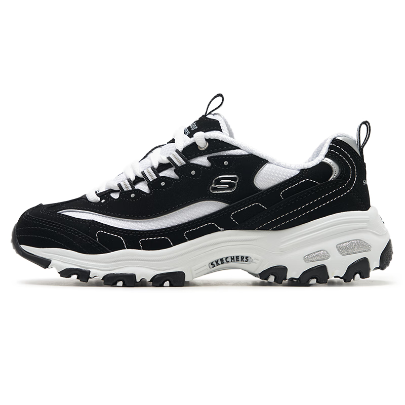 ˹���棨Skechers��ŮЬ 2026�����¿���������˶�Ь��������ϵ�Ь����һ����èЬ ����/�ڰ���ɫ-BKW  38 (�ų�25cm) 299Ԫ