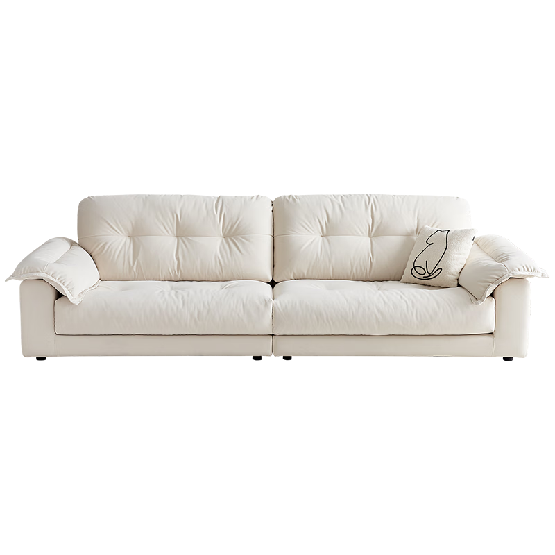 全友家居 猫抓布艺云朵沙发客厅现代简约奶油风直排式一字小户型沙发