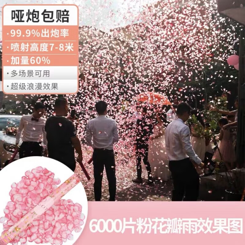婚禮6000片花瓣雨禮炮婚慶結(jié)婚禮炮禮花手持彩炮噴花筒 金粉之戀 效果震撼)