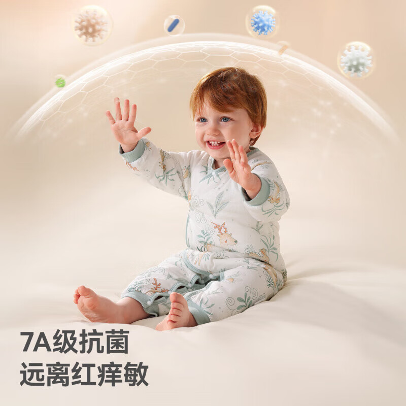 贝肽斯婴儿衣服冬季衣服新生儿童连体衣宝宝连体衣保暖纯棉爬服 熊竹萌宝 80cm