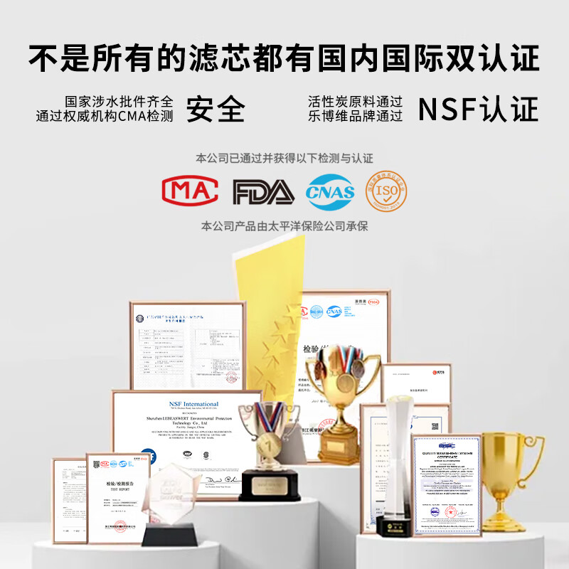 t乐博维滤芯适配苏宁极物小Biu净水器滤芯R500-W1净水机滤芯PPC复合ro反渗透膜滤芯两年套装