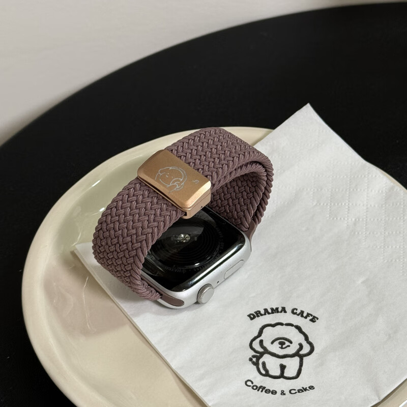 适用苹果手表编织s10表带磁吸iwatch9运动腕带apple watch ultra2 灰色 适用ultra1/2 49mm