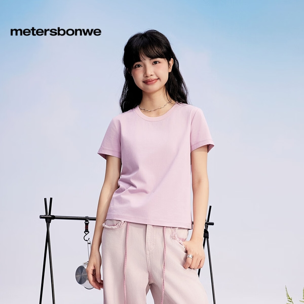 美特斯邦威正肩圆领短袖T恤 59元任选2件