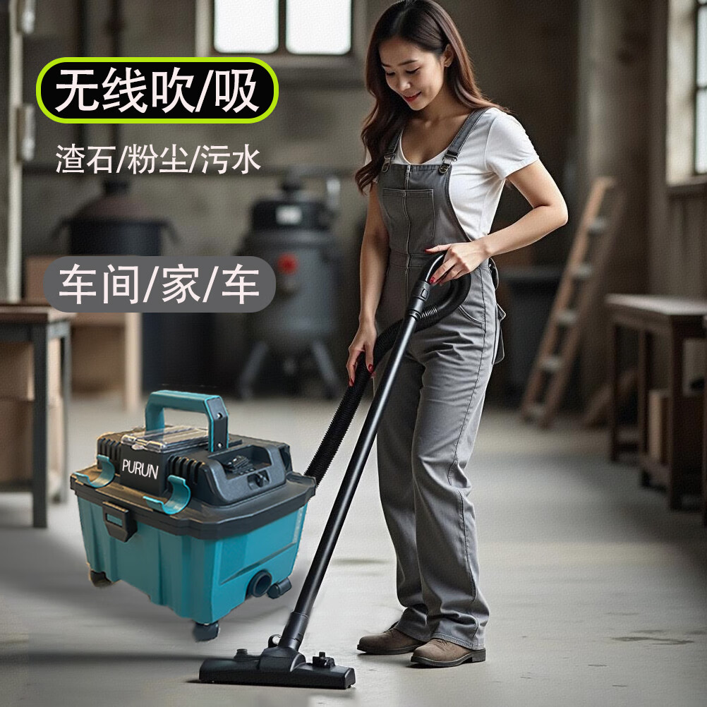 Toohello无线吸尘器干湿锂电家用车载户外大吸力开荒保洁便携式多功能吹风干湿吸尘器吸水地毯吸宠物毛发 干湿多功能吸尘器【无电池】