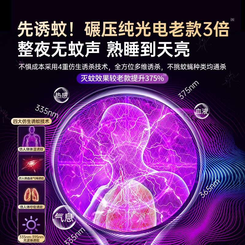 索樱琪【自动诱蚊捕杀】电蚊拍 充电式家用母婴强力电网拍强力诱蚊器 【深空灰升级款】强力灭蚊·超长续航