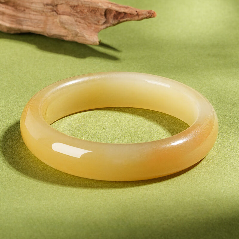DOMAIWINS 礼物520翡翠平替款黄龙玉手镯玉镯一口糖黄翡玉石镯子女款 黄龙玉手镯玉镯 圈口64mm送传承包装+鉴定证书