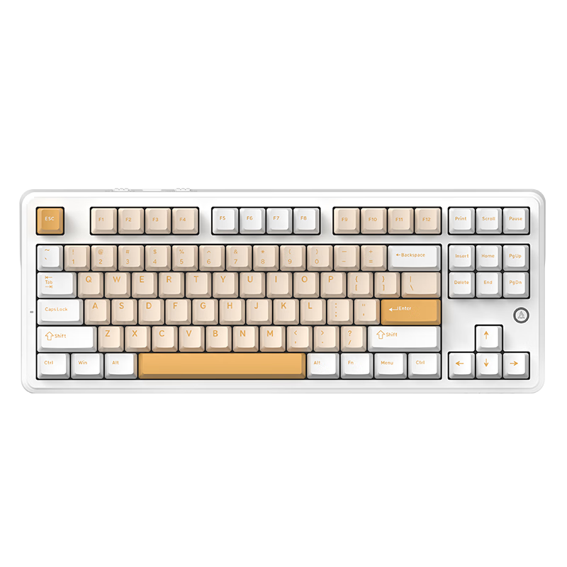 黑爵(AJAZZ)【下單立減15%】MK87三模無線機(jī)械鍵盤客制化鍵盤5層填充全鍵熱插拔Gasket結(jié)構(gòu)10000mAh長續(xù)航 奶酪黃 白日夢軸 10000mAh