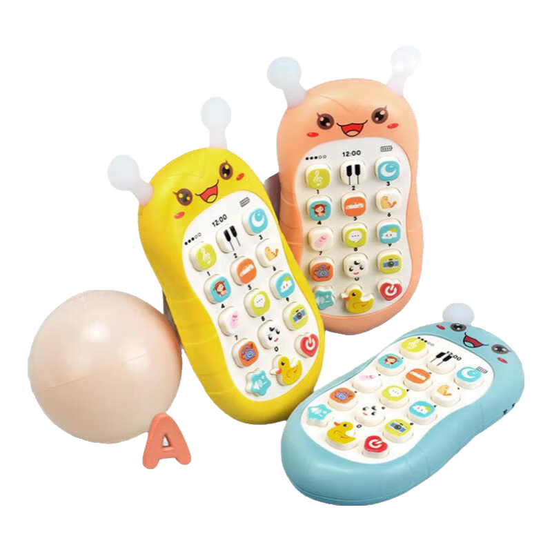 早教益智 婴儿可咬牙胶宝宝 蜜蜂仿真款早教儿童 趣味早教 电话机宝宝故事学习机 珊瑚红【配送3节7号电池】