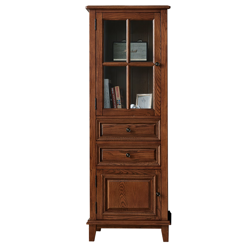 卡娜斯 美式實(shí)木酒柜 客廳裝飾柜餐邊柜展示柜邊柜 美式鄉村家具組合 【經(jīng)典高酒柜】不帶門(mén)+100%原木 600x440x1665mm