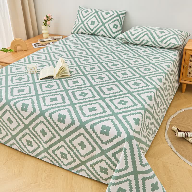 麦琪娜 床单加厚不起球不掉色老粗布床单老粗布凉席子老粗布布料床单 波澜绿 学生床单120*230cm