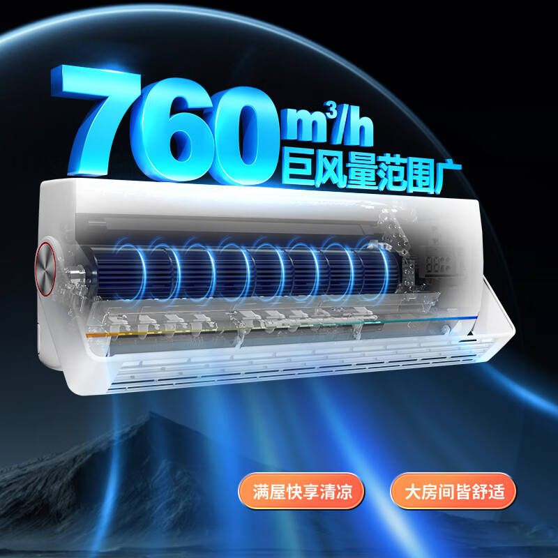 统帅【超省电】Leader空调 海尔智家出品 一级能效 变频冷暖自清洁 家用壁挂式卧室空调挂机 以旧换新 大1.5匹一级能效35MUE 超省电旋翼系列