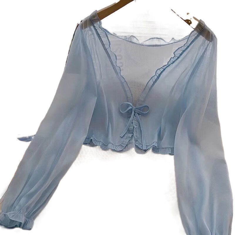 【优选好物】配吊带裙子的小披肩外搭罩衫雪纺开衫女夏季学生防晒 白色 S