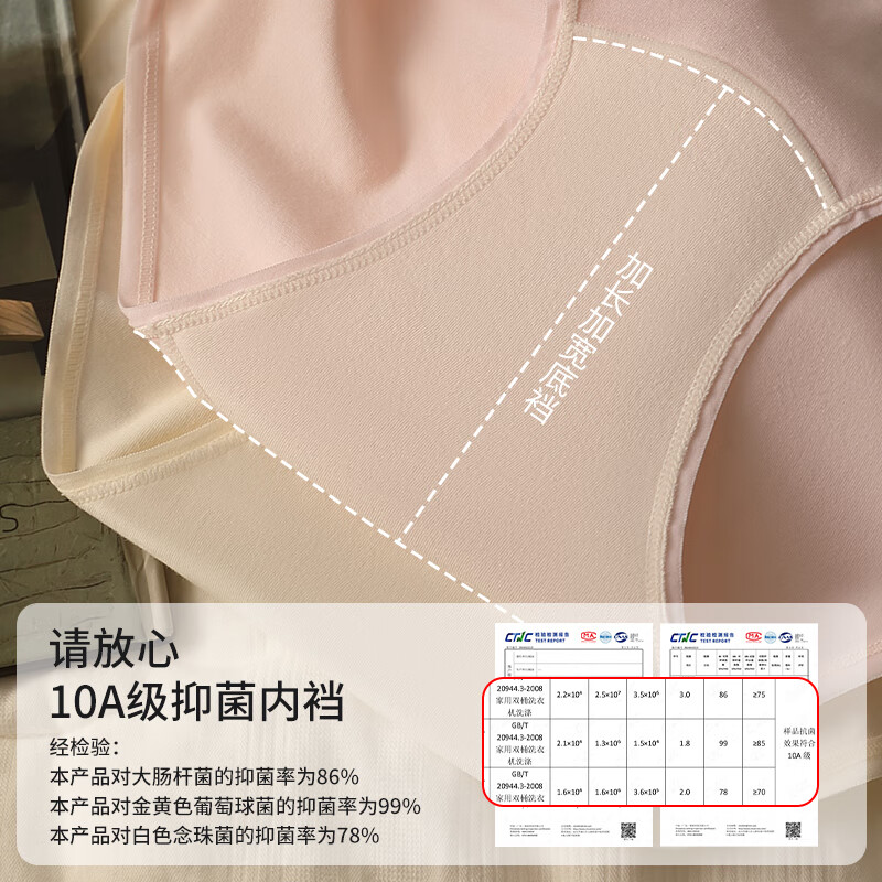 雅鹿内裤女纯棉10A级抗菌棉质裆夏季中腰2025新款女士三角短裤头 粉色+奶黄+浅蓝 3XL （建议体重170-200斤）