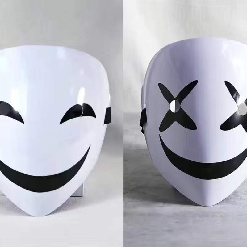 万圣节小丑笑脸面具男漆黑的cos动漫派对表演化妆道具火影蛭字面具