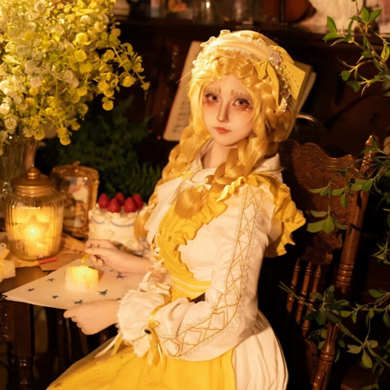 班达熊玩具商cos服咫尺微光第五人格cosplay动漫游戏角色扮演卡通c服 咫尺微光cos服+配饰+眼镜+假发+鞋子 L