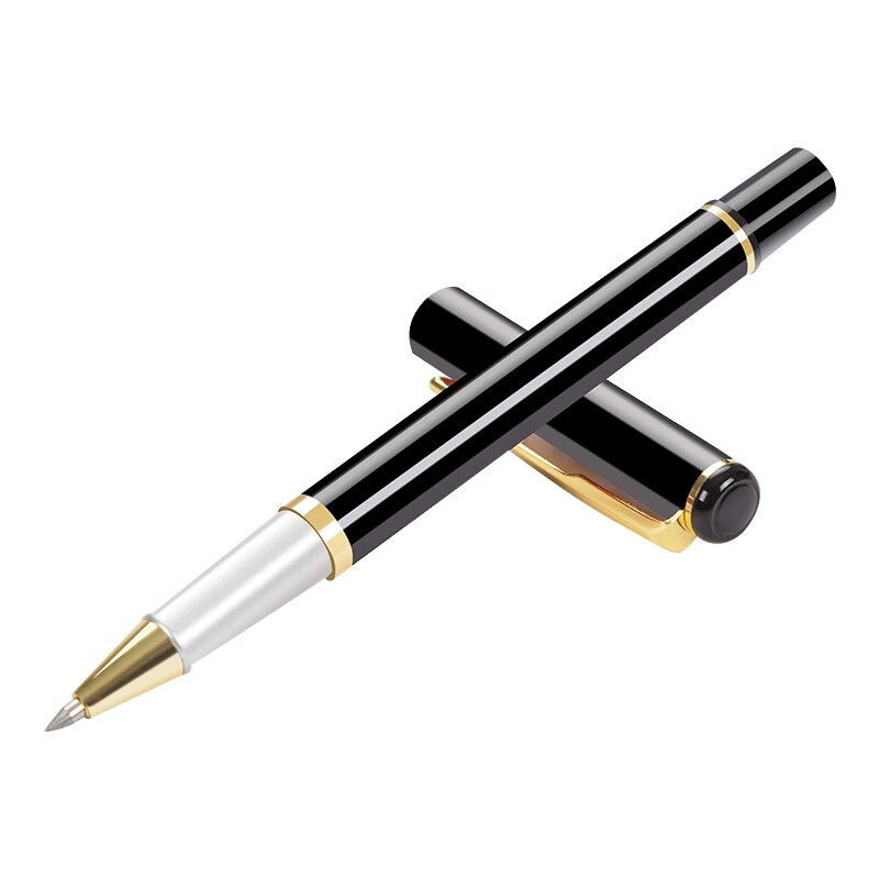 法拉蒙 商务签字笔办公用笔水笔 0.5MM黑金属中性笔广告笔定制 黑色