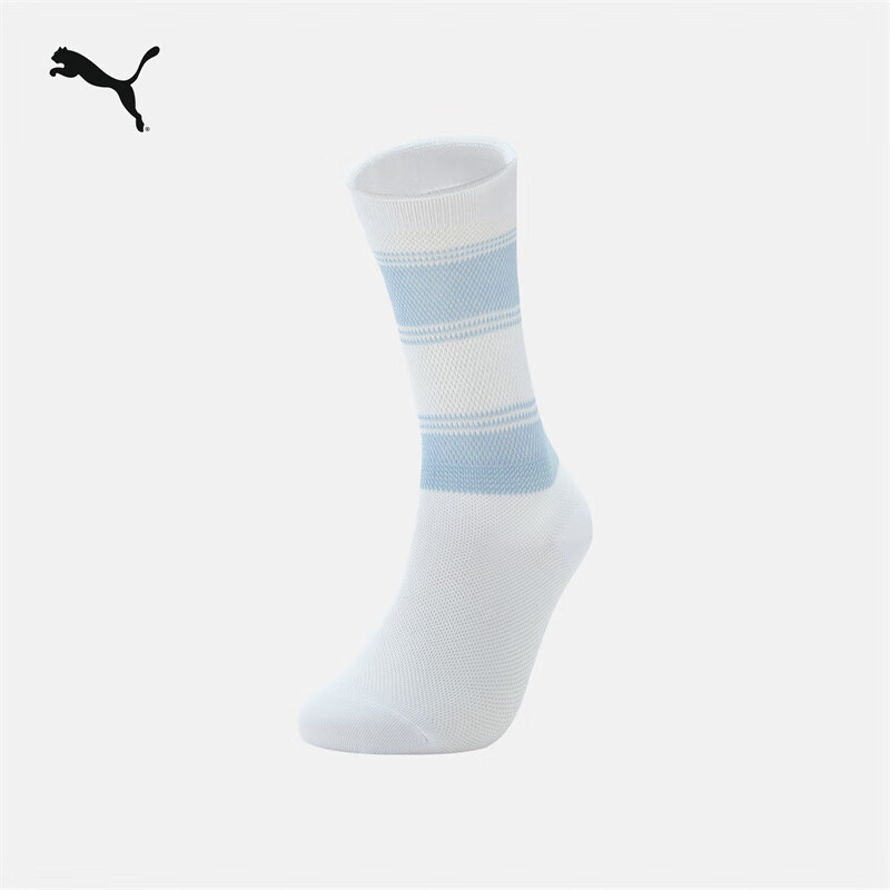 彪马（PUMA）多巴胺条纹弹性针织堆堆袜女子秋季运动袜中筒袜 947427 白色-01 EU:35-38 规格: