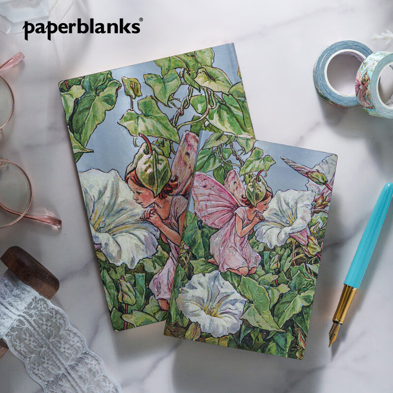 paperblanks佩兰克笔记本本子花仙子旋花仙子日记本少女心高颜值精美手账本手帐记事本学生文具生日礼物 【软壳绑带款】中本/空白