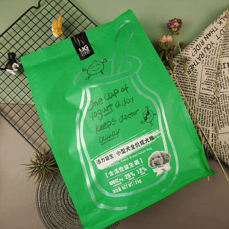優(yōu)基狗糧UG小型犬成犬專(zhuān)用糧活力益生菌腸胃泰迪貴賓比熊通用4斤 益生菌小型犬成犬2KG 2000g 送盛來(lái)知零食1包