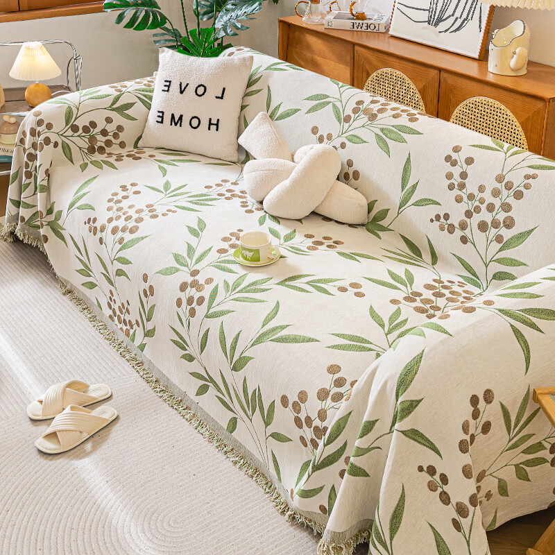 虹原風尚防貓抓防滑沙發(fā)巾2025新款沙發(fā)蓋布毯四季通用沙發(fā)墊套罩全包 芳草集【甄選雪尼爾_雙面可用_防 180cm*130cm 【適合小單人位】