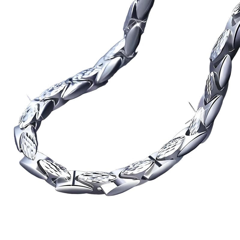 胖东来同款男士项链铂金酷帅男pt950白金吊坠pt999男款 60CM