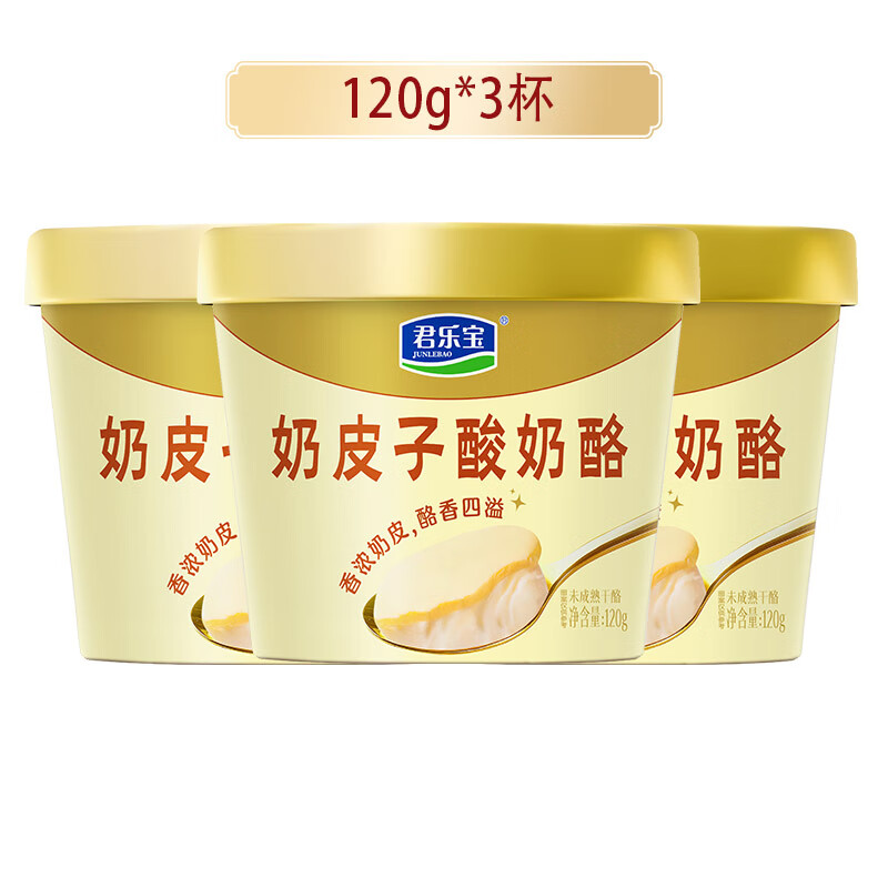 樸珍奶皮子酸奶酪120g原味奶皮子100%生牛乳奶源塊狀盒裝酸奶 奶皮子酸奶酪120g*3盒