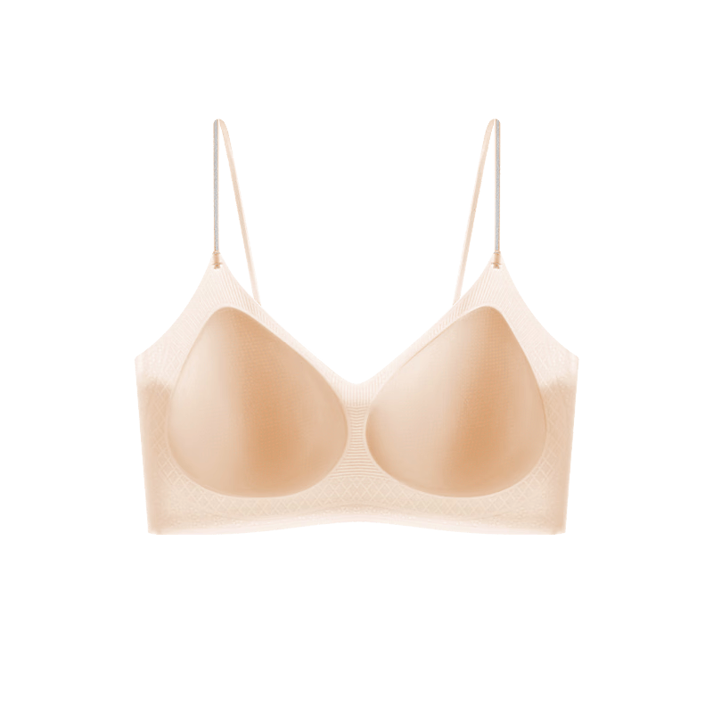 草本初色文胸女内衣粉底液隐形聚拢上托冰丝细闪肩带无痕秋季薄款美背胸罩