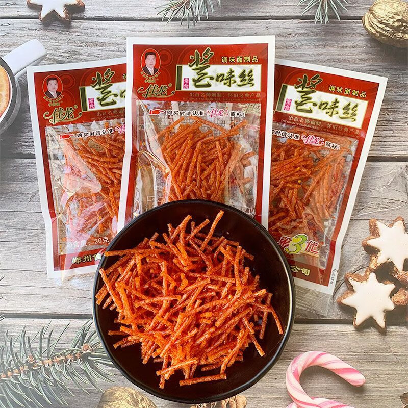佳龙酱味丝辣条香辣味麻辣霸王小零食儿时怀旧魔芋休闲大刀肉礼包 佳龙酱味丝【11包】【亏钱冲量】