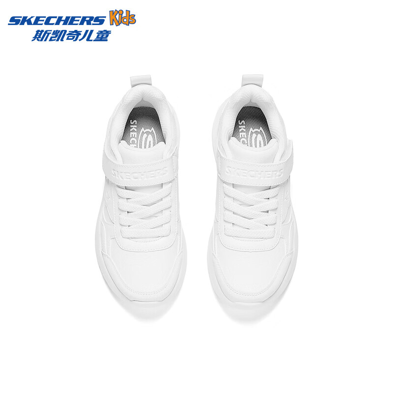 Skechers斯凯奇儿童运动鞋校园跑步鞋男童鞋经典百搭休闲小白鞋405681L 男童/白色/WHT 32 (偏小,建议选大一码)