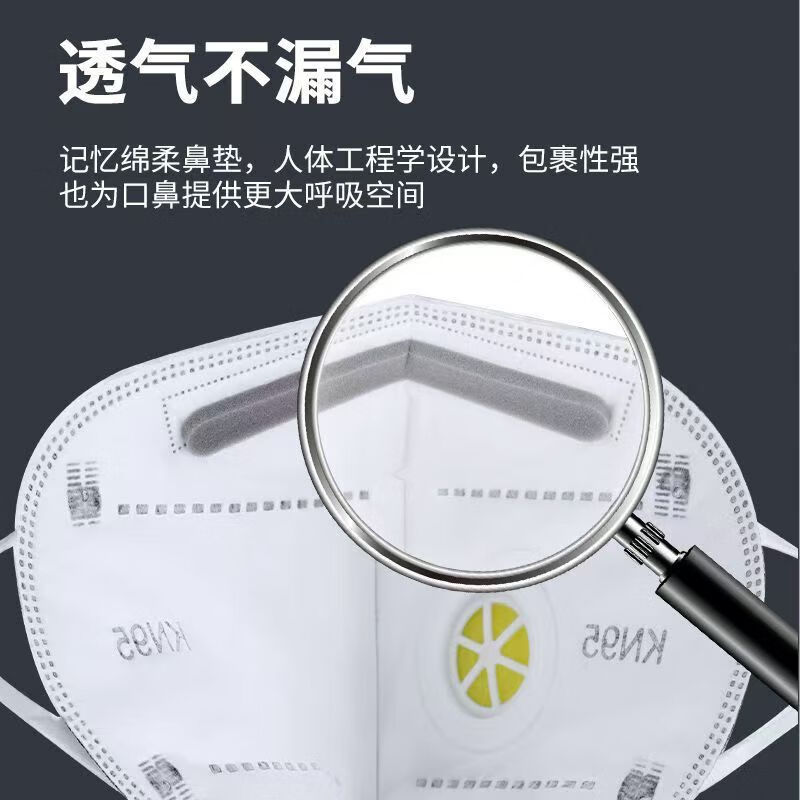 商澜kn95工业防尘口罩n95防粉尘工业劳保口罩头戴式重度粉尘打磨专用口罩带呼吸阀口罩一次性独立包装一只一袋 头戴式【白色】呼吸阀+海绵条 袋装50只【1包】
