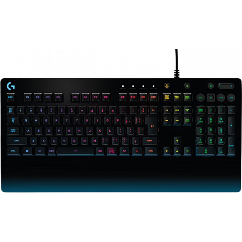 logitech 罗技 G213 Prodigy 104键 有线薄膜键盘 黑色 RGB