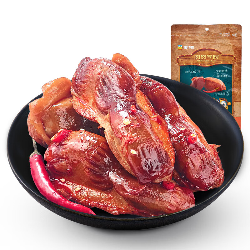 来伊份 香辣鸭肫 即食独立熟食真空包装鸭胗零食小吃休闲食品125g/袋