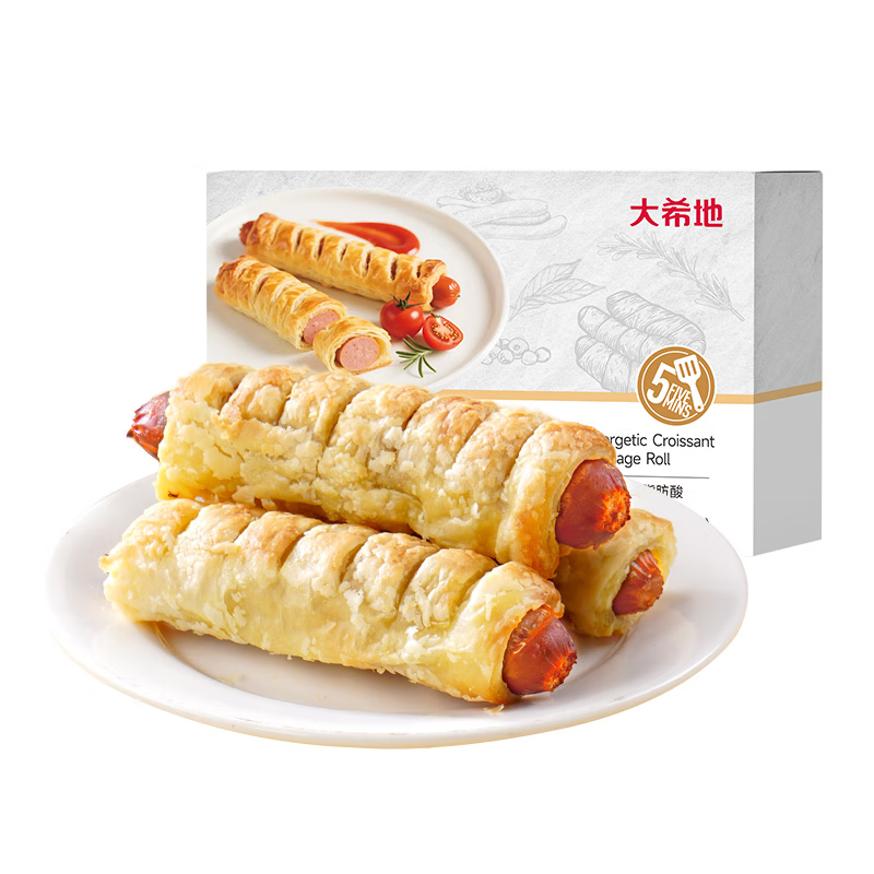 大希地酥皮烤肠卷456g（76g*6根）可颂卷儿童早餐休闲零食 空气炸锅食材