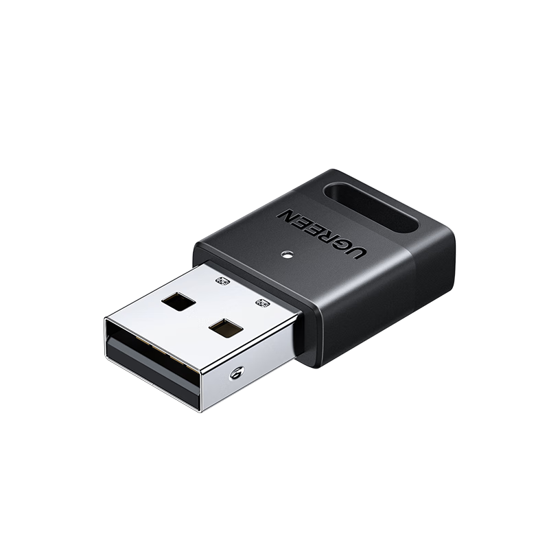 绿联 5.3/4蓝牙适配器USB发射器 蓝牙音频接收器 适用台式机笔记本连接手机无线蓝牙耳机音响鼠标 蓝牙5.4适配器【挂钩款】45134