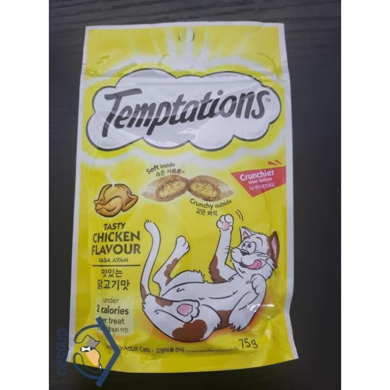 偉嘉（whiskas）港購  偉嘉貓零食貓潔齒餅干雞肉吞拿魚(yú)味夾心酥75160g 雞肉75g 1包