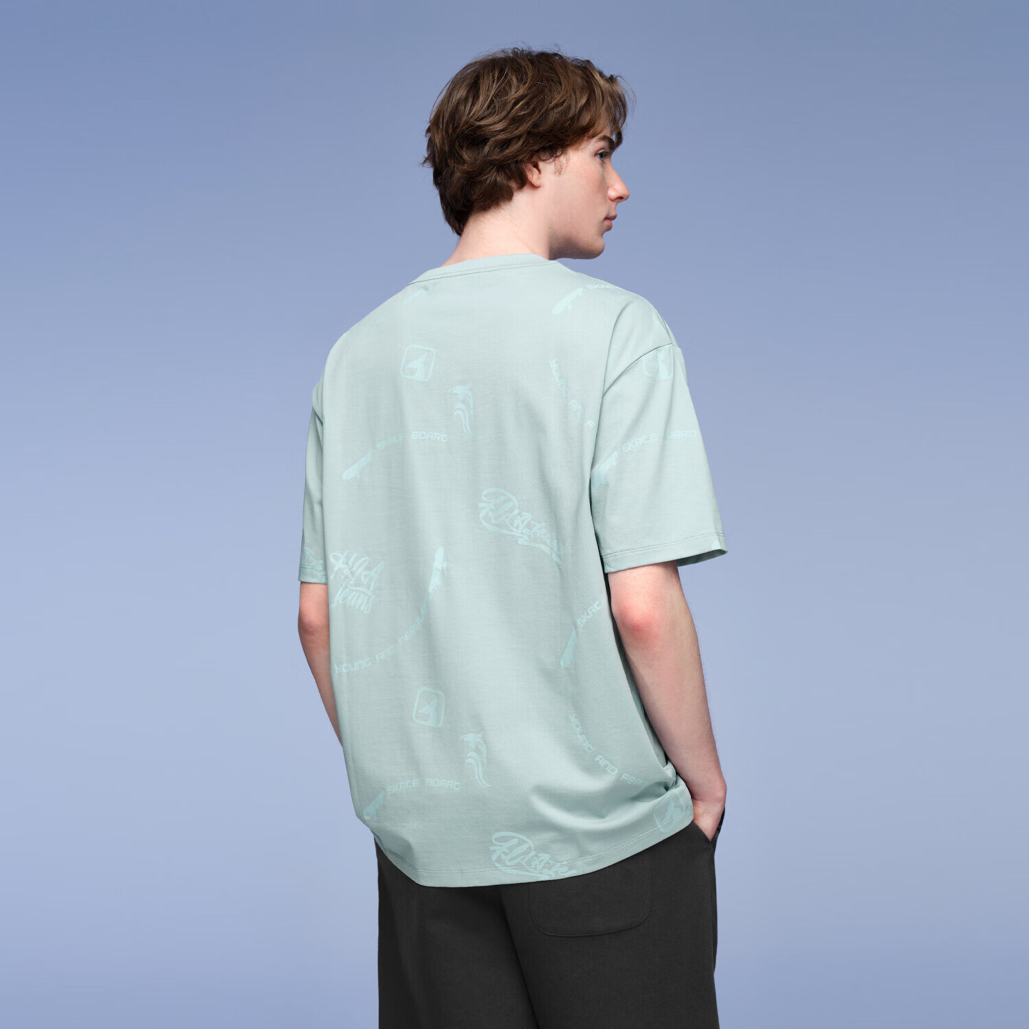 HLA海澜之家旗下黑鲸短袖T恤男25夏圆领套头衫男短t宽松