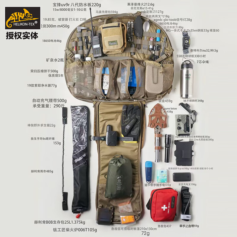HELIKON-TEXHelikon赫利肯生存救援包BOB工具装载模块户外急救末日战术双肩包 黑色