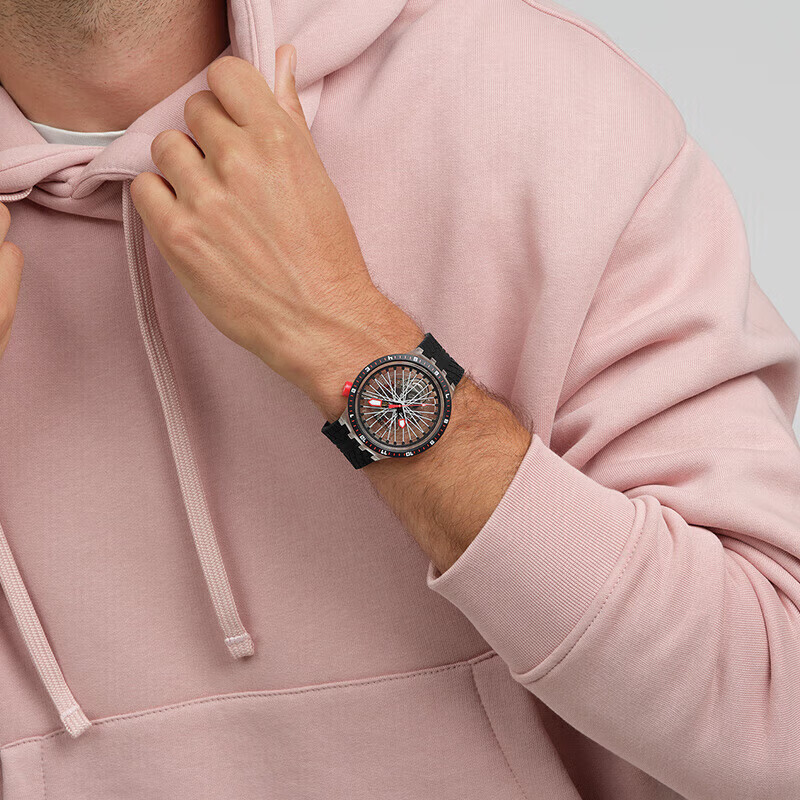 斯沃琪（Swatch）瑞士手表ATHLETES CAPSULE 生日礼物送女友石英表 PILGRIM-骑行人生 SB05K103