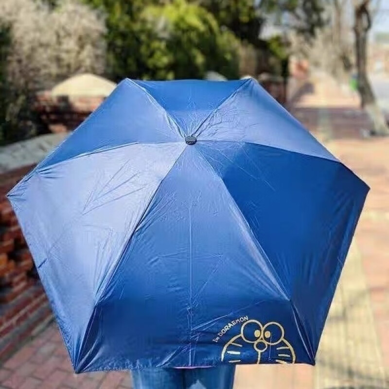 日本进口wpc.五折黑胶晴雨防晒伞哆啦a梦联名限量款 藏青色