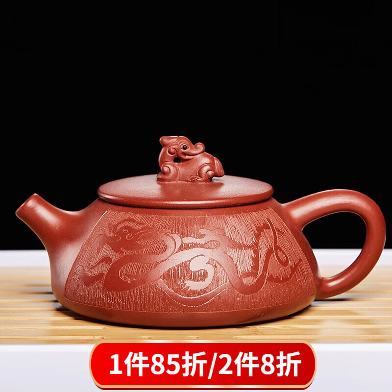 kokolly尊壶 紫砂壶石瓢壶全手工茶具泡茶壶刻绘龙行天下国工王燕作品