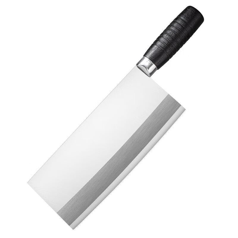 龙泉锻打三合钢菜刀夹钢桑刀切片刀切肉刀家用厨师刀不锈钢厨开刃 批复柄切片刀