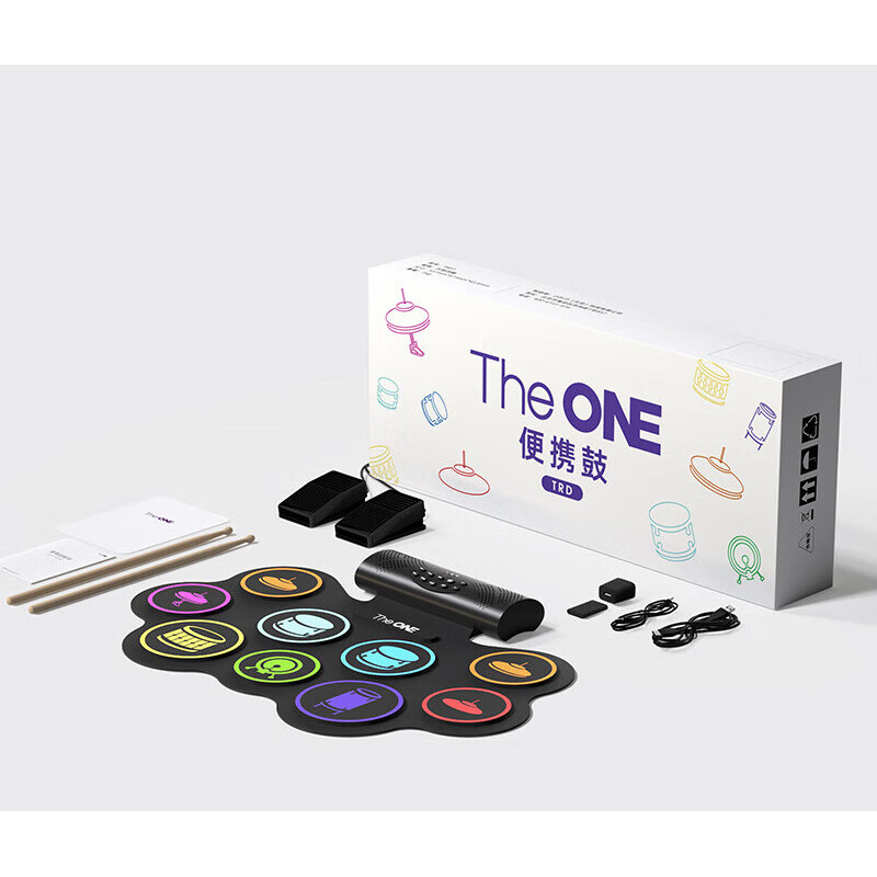 壹枱（The ONE）TheONE電子鼓架子鼓桌面家用便攜版成人初學(xué)者兒童打擊靜音鼓 TRD電子鼓