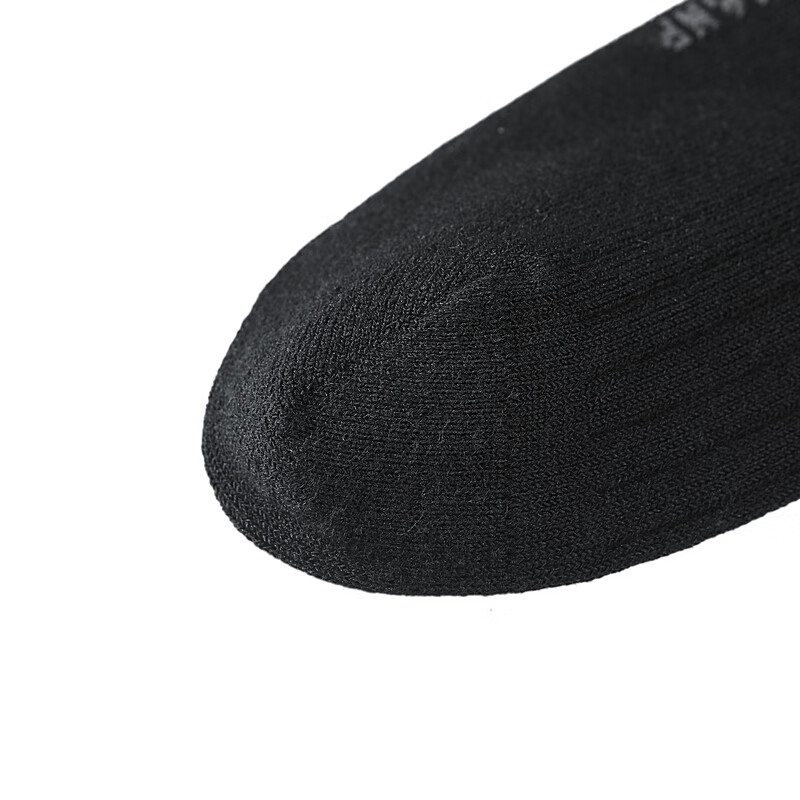 汉麻世家（HANP）25春夏男士商务中筒袜罗纹纯色男袜 黑色 M 24-26c