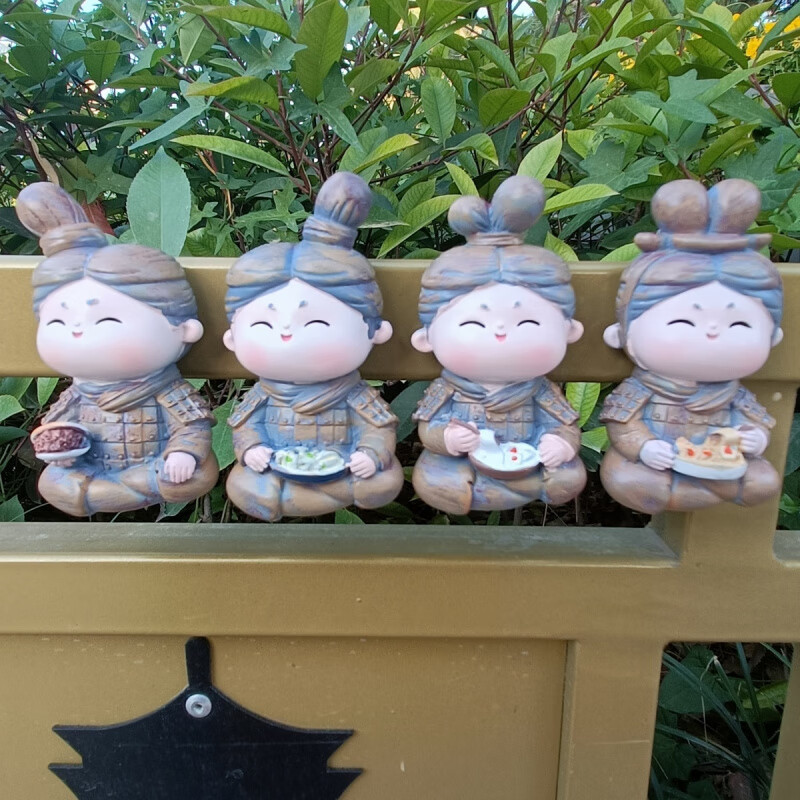 宰搂兵马俑冰箱贴 西安文创卡通兵马俑冰箱贴秦始皇陵博物馆同 兵马俑吃肉夹馍+彩盒+西安贴纸