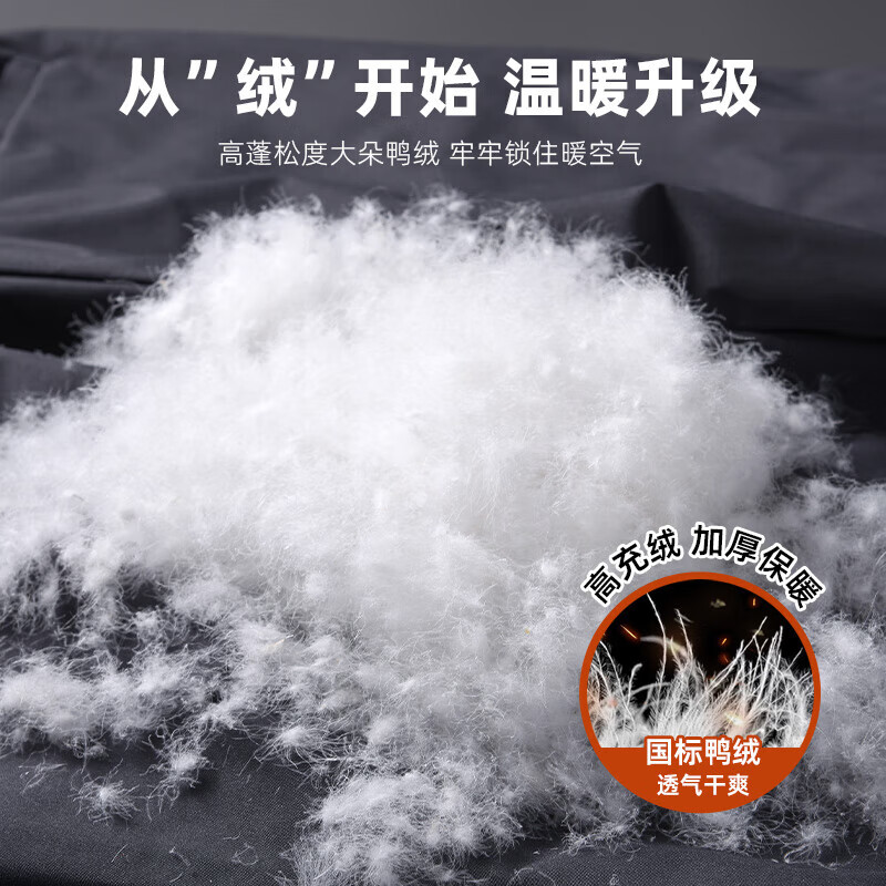 鸭鸭（YAYA）男士羽绒裤直筒加厚松紧腰弹力保暖中青年冬季新年防寒休闲裤子 黑色 XL 180（建议130-150斤）