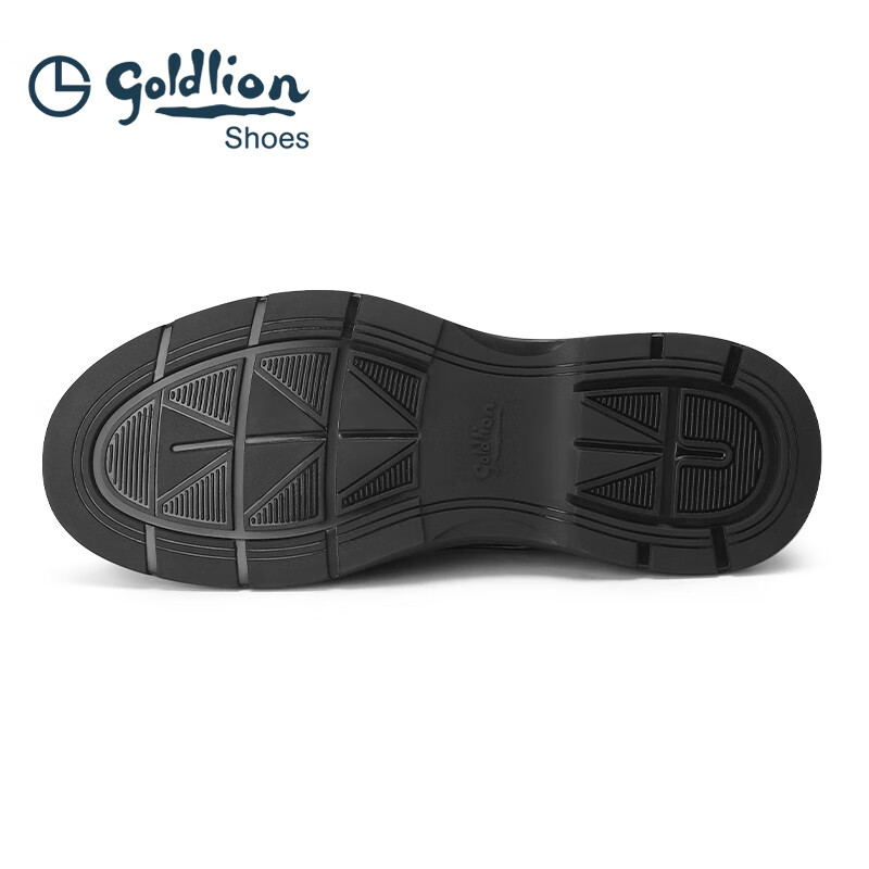 金利来（Goldlion）男鞋新品冲孔透气商务休闲鞋柔软德比鞋正装鞋男士皮鞋 黑色 40