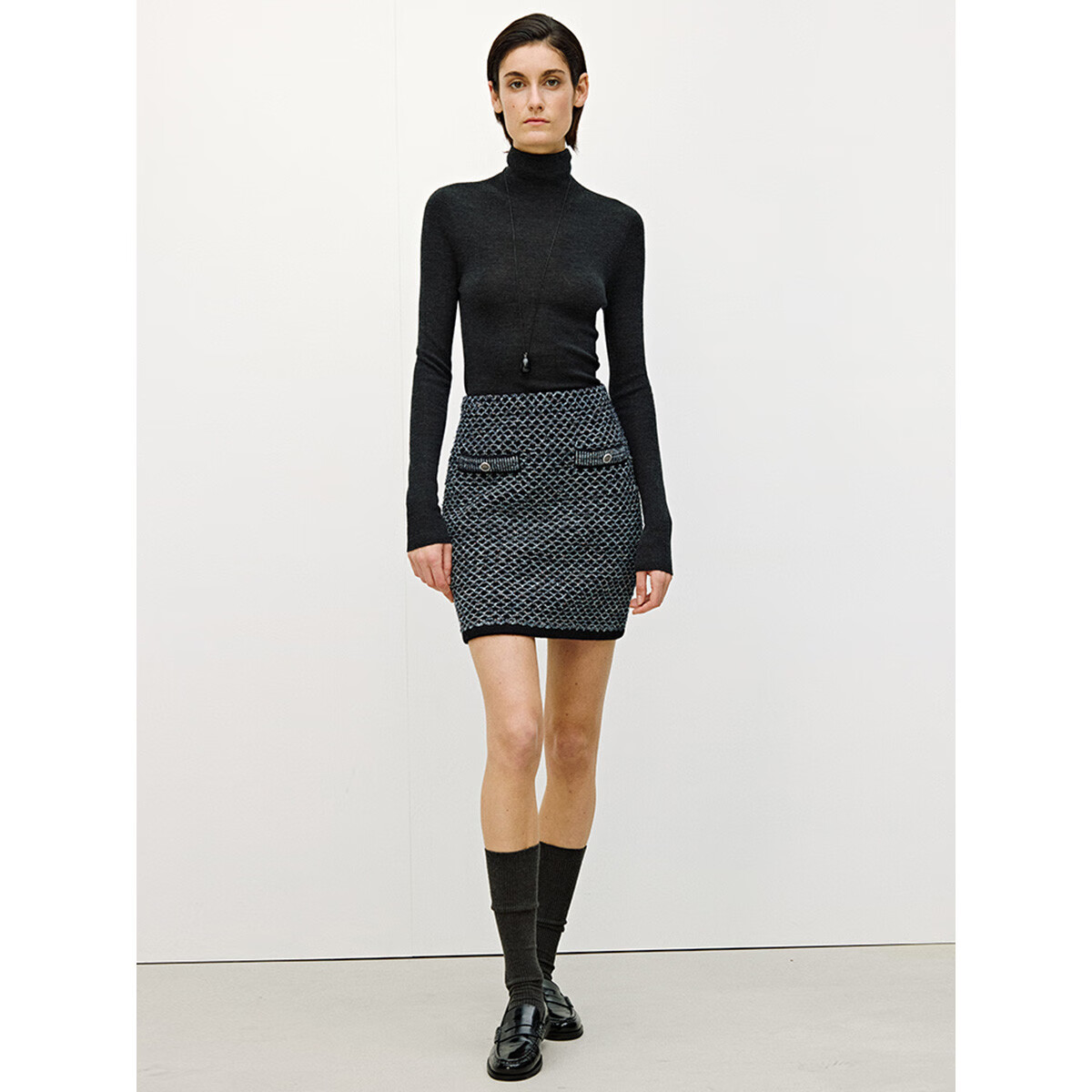 MARIUS�������ס�����ʵ���ë���С���ֱͲ��֯��ȹ����ȹ ��ɫ�ǳ� S 298.05Ԫ