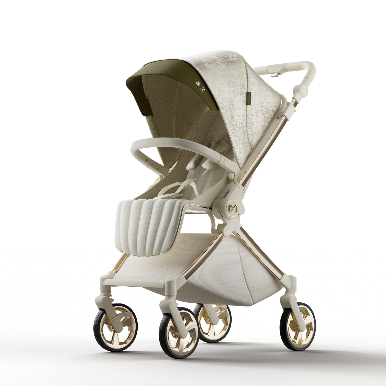 DearMom嬰兒推車(chē)洛可可新生兒雙向可坐躺輕便高景觀(guān)可登機減震嬰兒車(chē) 蘇古綠-洛可可